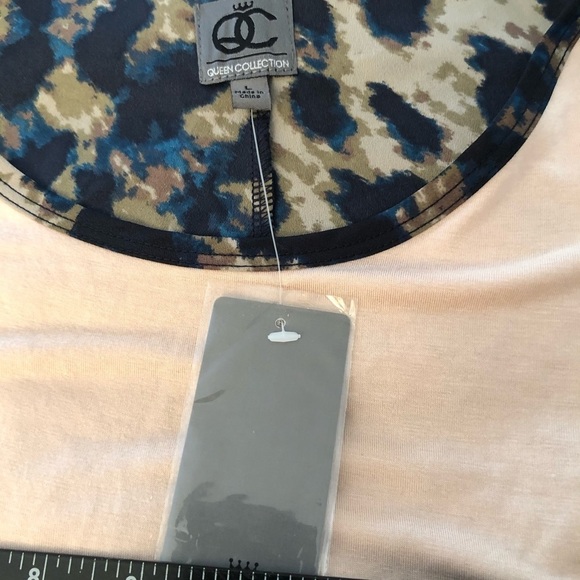 Queen Collection Color block tank top nude/animal print Queen Latifah NWT - Picture 5 of 10